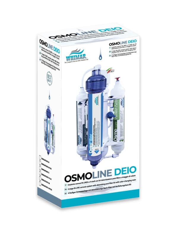 Whimar - OsmoLine Deio Plus 100 - impianto osmosi in linea 4 stadi con membrana Pentair e post-filtro deionizzante