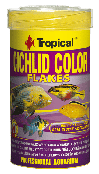 Tropical Premium Line Cichlid Color XXL Flakes 1000ml/160gr mangime di base altamente proteico per intensificare i colori dei Ciclidi; con beta-glucano e ortiche