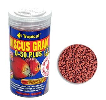 Tropical Professional Line Discus Gran D-50 Plus 1000ml/440gr - New Formula granulated food with astaxanthin that intensifies the colours of Discus